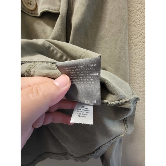 Torrid Womens Jacket Size 1 Green Military Style Long Sleeve Khaki Canvas - Picture 4 of 5